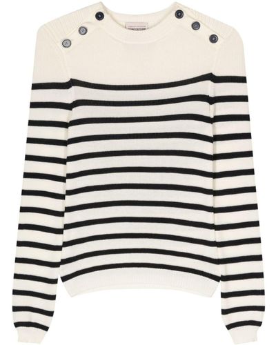 Semicouture Striped Cotton Sweater - White