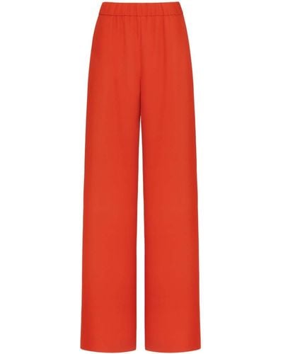 Valentino Silk Wide-leg Pants - Red