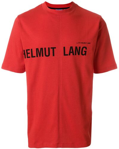 Helmut Lang Logo Printed T-shirt - Red