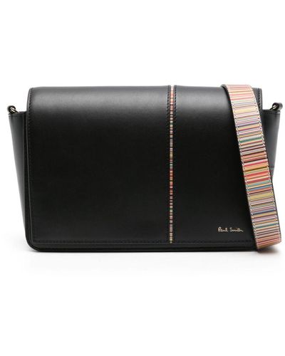 Paul Smith Borsa Signature Stripe In Pelle - Nero