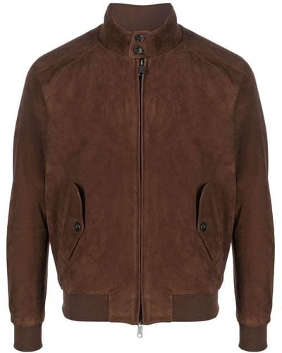 Baracuta Zip-up Suede Leather Jacket - Brown