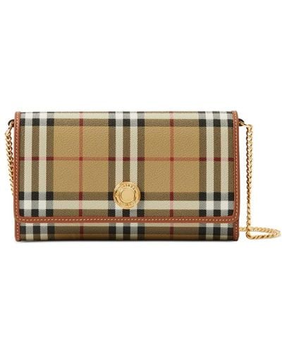 Burberry Hannah Wallet On Chain - Natural