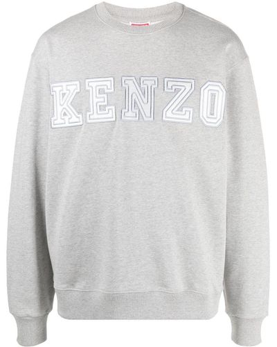 KENZO Logo-embroidered Cotton Sweatshirt - White