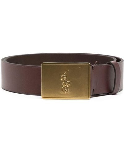 Polo Ralph Lauren Polo Pony Leather Belt - Brown