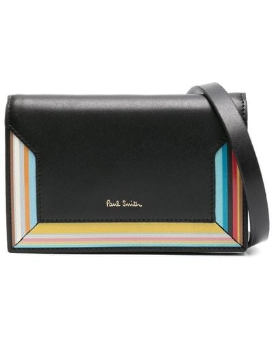 Paul Smith Leather Wallet On Strap - Black