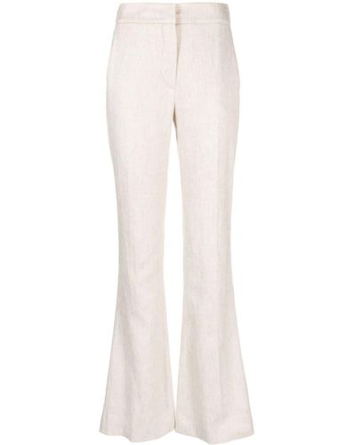Genny Flared Tailored Trousers - White