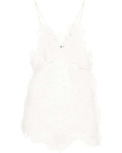 Isabel Marant Victoria Embroidered Top - White