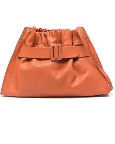 Boyy Scrunchy Satchel Soft Leather Shoulder Bag - Orange