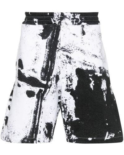 Alexander McQueen Printed Organic Cotton Shorts - Black