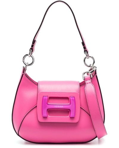 Hogan H-bag Mini Hobo Leather Shoulder Bag - Pink