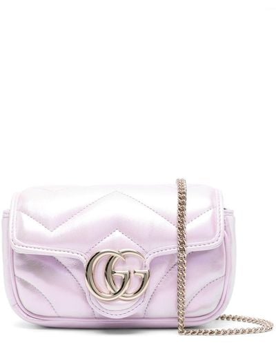 Gucci Mini Borsa Gg Marmont In Pelle - Rosa