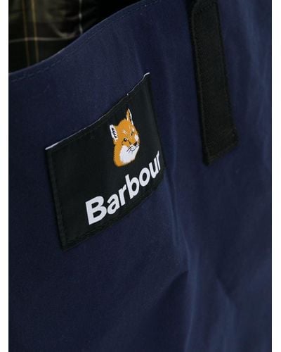 Barbour x Maison Kitsuné Reversible Tote Bag - Blue