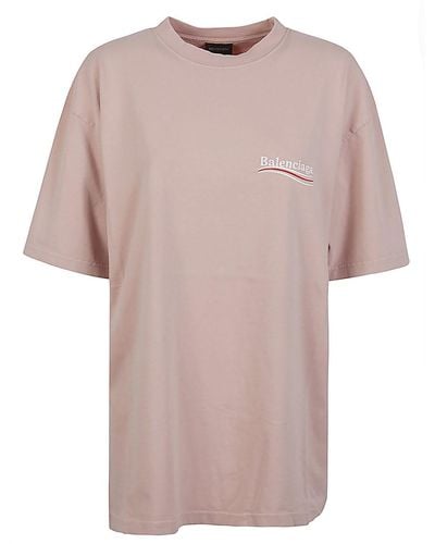 Balenciaga Political Campaign Cotton T-shirt - Pink
