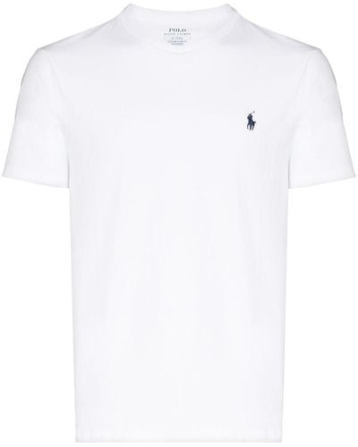 Polo Ralph Lauren Logo-embroidered Classic-fit Cotton And Linen-blend T-shirt X - White