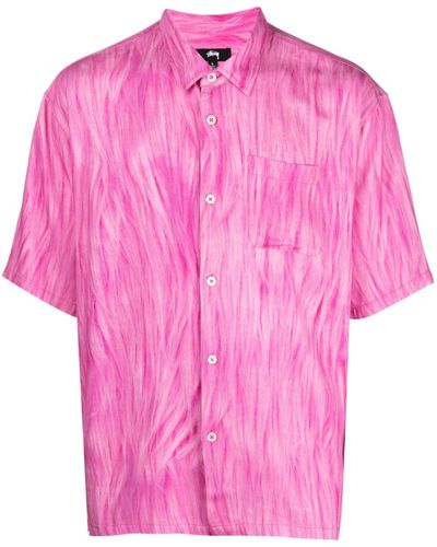 Stussy Graphic-print Short-sleeve Shirt - Pink
