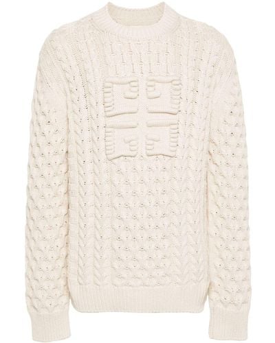 Givenchy Logo Cotton Crewneck Jumper - Natural