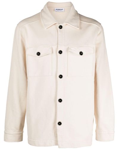 Dondup Button-up Cotton Jacket - Natural