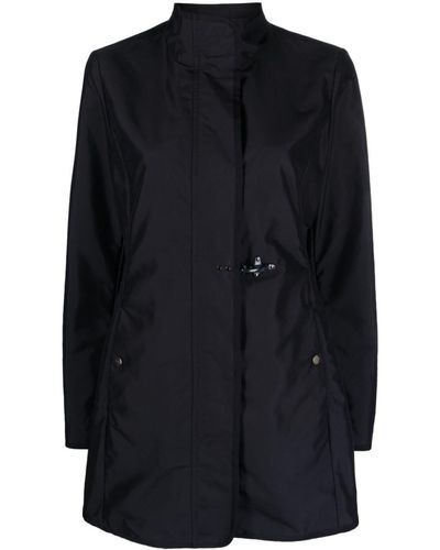 Fay Engraved-logo Water-repellent Coat - Blue
