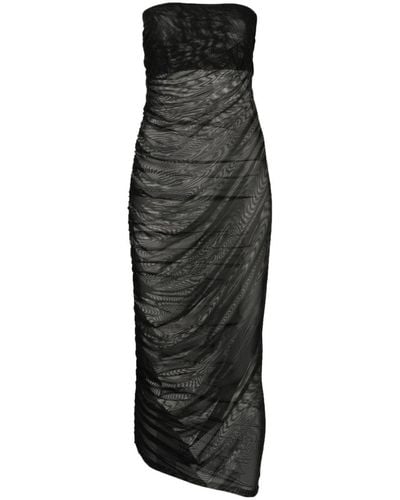 Fisico Gathered-detail Dress - Black