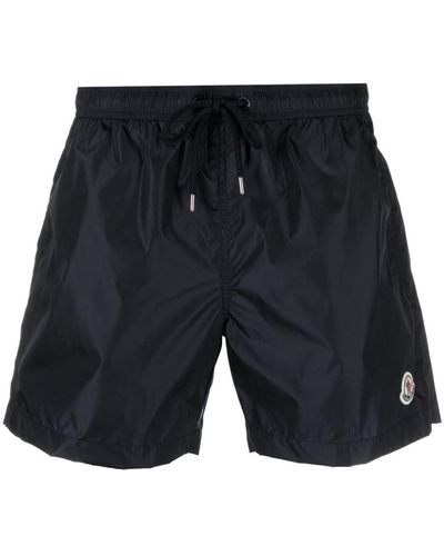 Moncler Logo-patch Drawstring Swim Shorts - Black