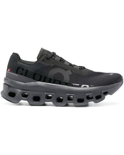 On Shoes Cloudmonster Chunky-soled Mesh Low-top Sneakers - Black