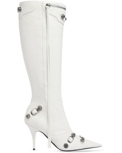 Balenciaga Cagole 90Mm Knee-High Boots - White
