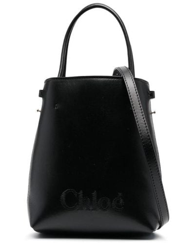 Chloé Chloé Sense Micro Leather Bucket Bag - Black