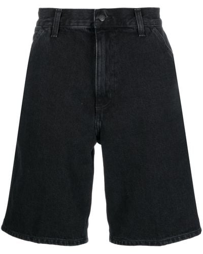 Carhartt Logo-patch Denim Cargo Shorts - Black