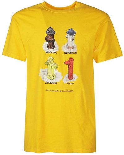Huf Cotton Printed T-shirt - Yellow