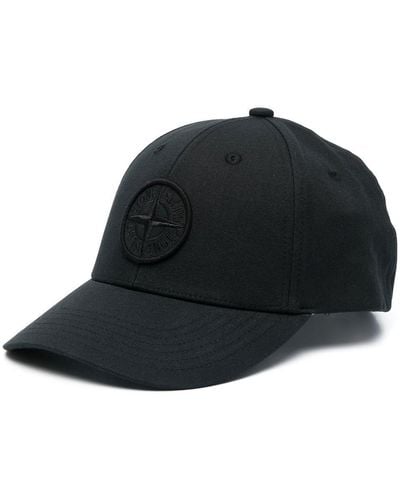 Stone Island Logo Wool-blend Cap - Black