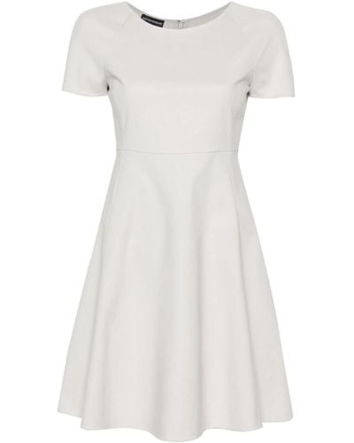Emporio Armani Tonal-stitching Short-sleeve Minidress - White