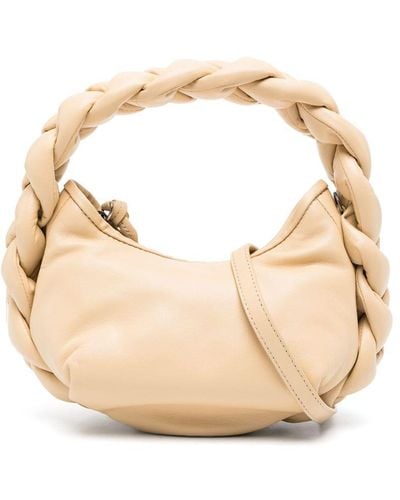 Hereu Espiga Mini Braided Handle Leather Handbag - Natural