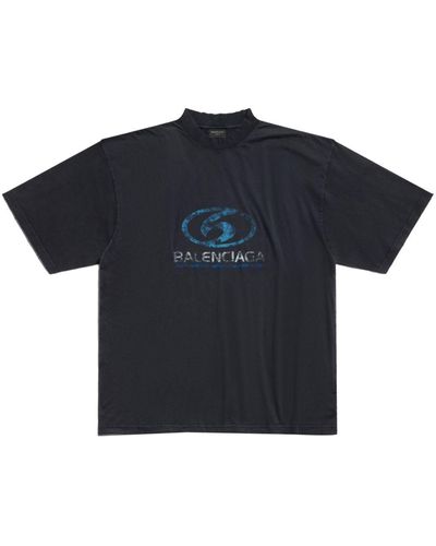 Balenciaga Surfer Cotton T-shirt - Blue