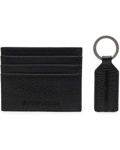 Emporio Armani Key Holder And Credit Card Case Set - Black