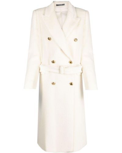 Tagliatore Double-breasted Long Wool Coat - Natural
