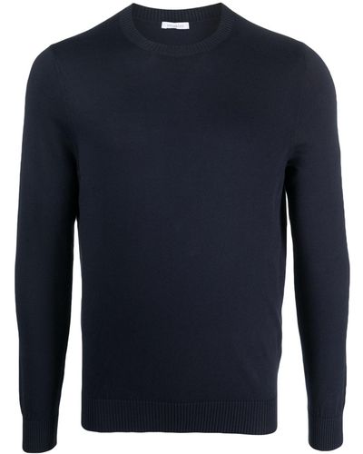 Malo Ribbed-trim Cotton Sweatshirt - Blue