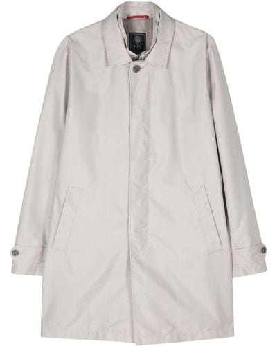 Fay Morning Double-collar Raincoat - White
