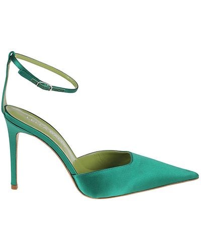 Lella Baldi Satin Pumps - Green