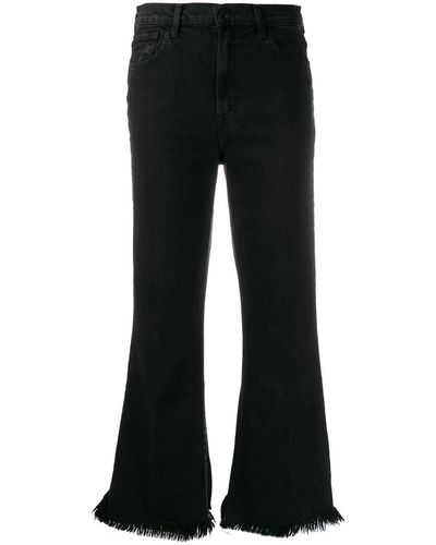 J Brand Distressed Flared Jeans - Black