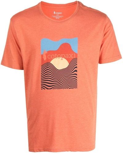 COTOPAXI T-shirt in cotone organico con stampa - Arancione