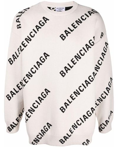 Balenciaga Wool Blend Oversized Sweater - Multicolor