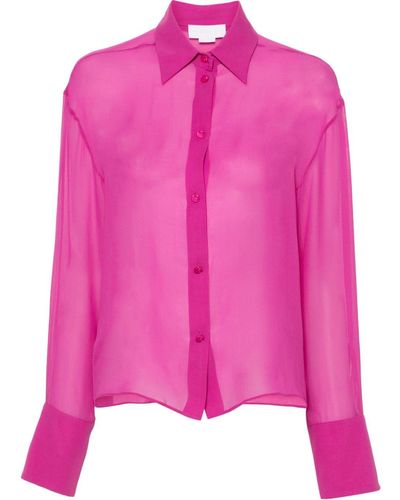 Genny Long-sleeve Silk Shirt - Pink