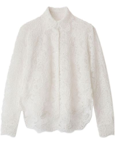 Ermanno Scervino Chantilly-lace Cotton Shirt - White