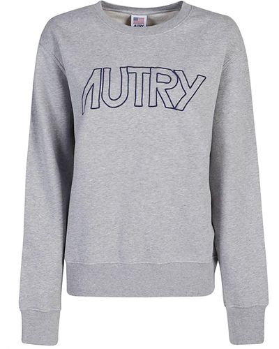 Autry Logo Cotton Sweatshirt - Grey