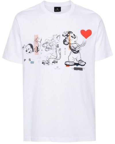 PS by Paul Smith Cartoon-print T-shirt - White