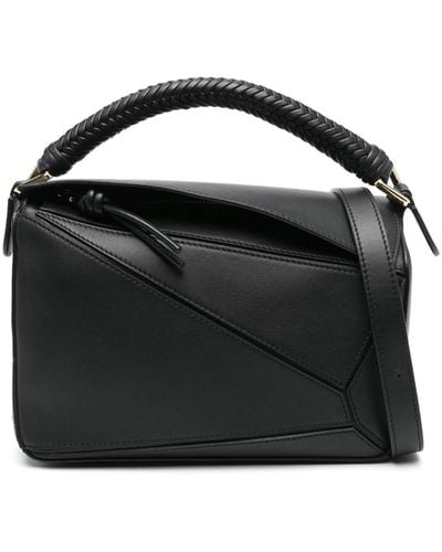 Loewe Puzzle Small Leather Handbag - Black