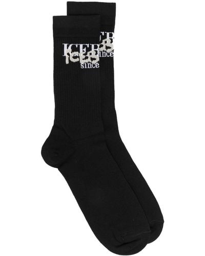 Iceberg Socks With Logo - Black