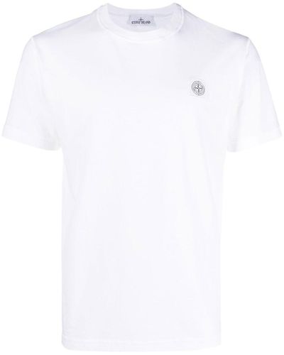 Stone Island Logo-print Short-sleeved T-shirt - White