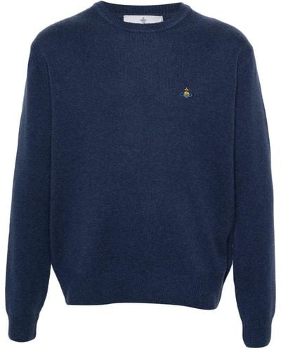 Vivienne Westwood Orb-embroidery Knit Sweater - Blue