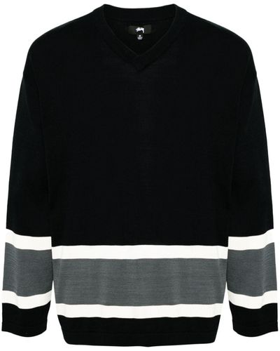 Stussy Logo Cotton Sweater - Black